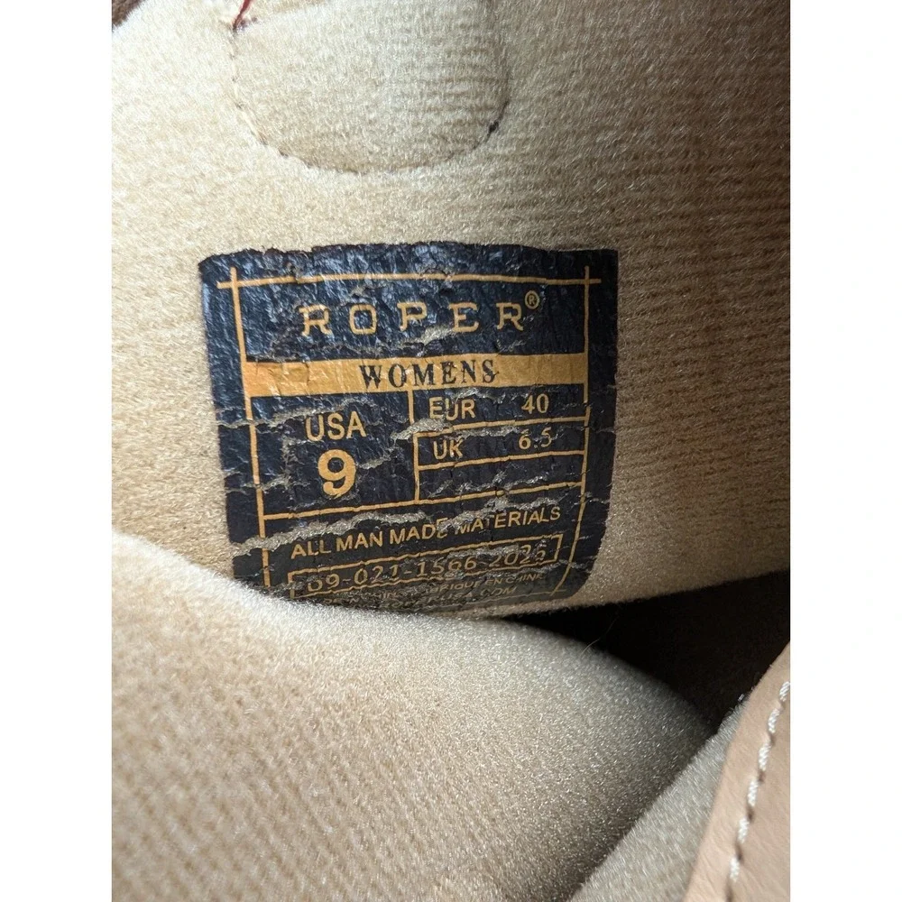 Roper Women's Riley Western Boots Size 9 Plum 09-021-1566-2026 Cowgirl